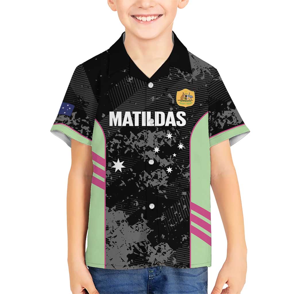 Custom Australia Matildas 2026 Kid Hawaiian Shirt Come On Aussie Grunge Style
