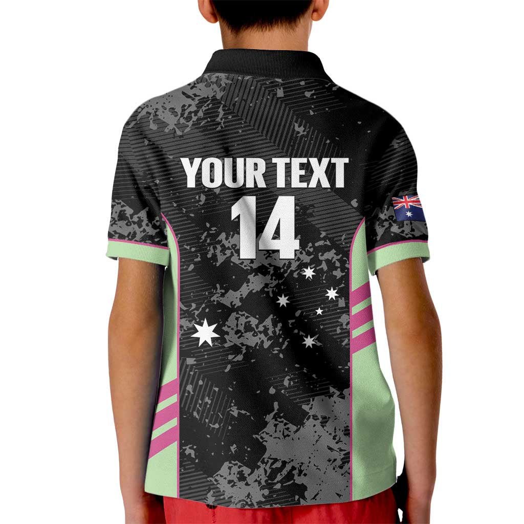 Custom Australia Matildas 2026 Kid Polo Shirt Come On Aussie Grunge Style