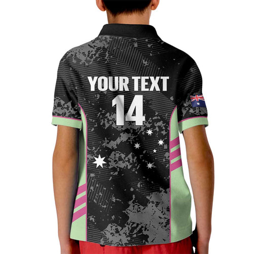 Custom Australia Matildas 2026 Kid Polo Shirt Come On Aussie Grunge Style
