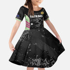 Custom Australia Matildas 2026 Kid Short Sleeve Dress Come On Aussie Grunge Style