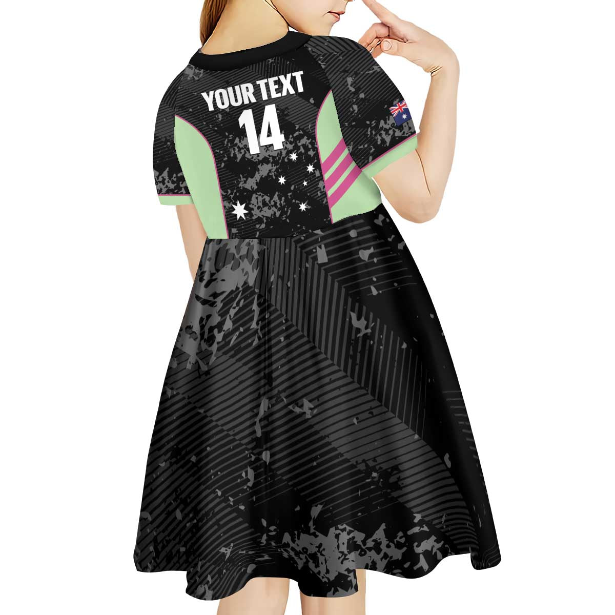 Custom Australia Matildas 2026 Kid Short Sleeve Dress Come On Aussie Grunge Style