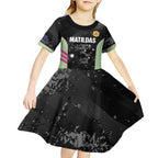 Custom Australia Matildas 2026 Kid Short Sleeve Dress Come On Aussie Grunge Style