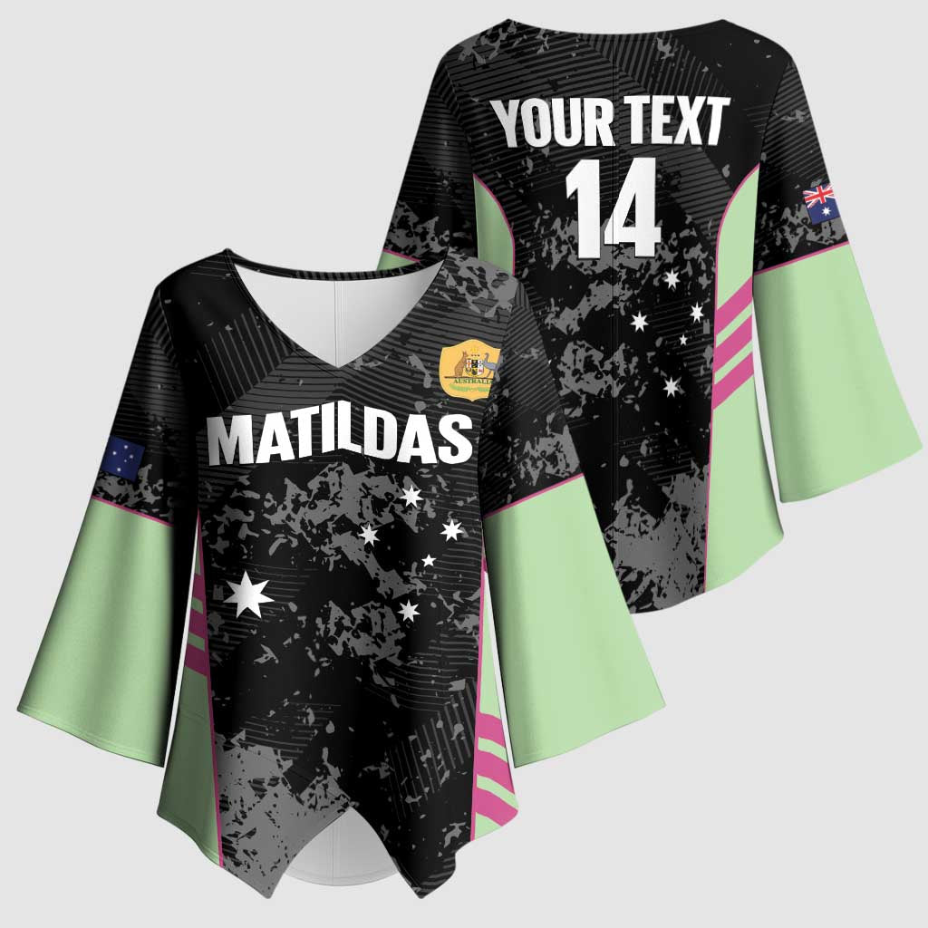 Custom Australia Matildas 2026 Kimono Sleeve Blouse Come On Aussie Grunge Style