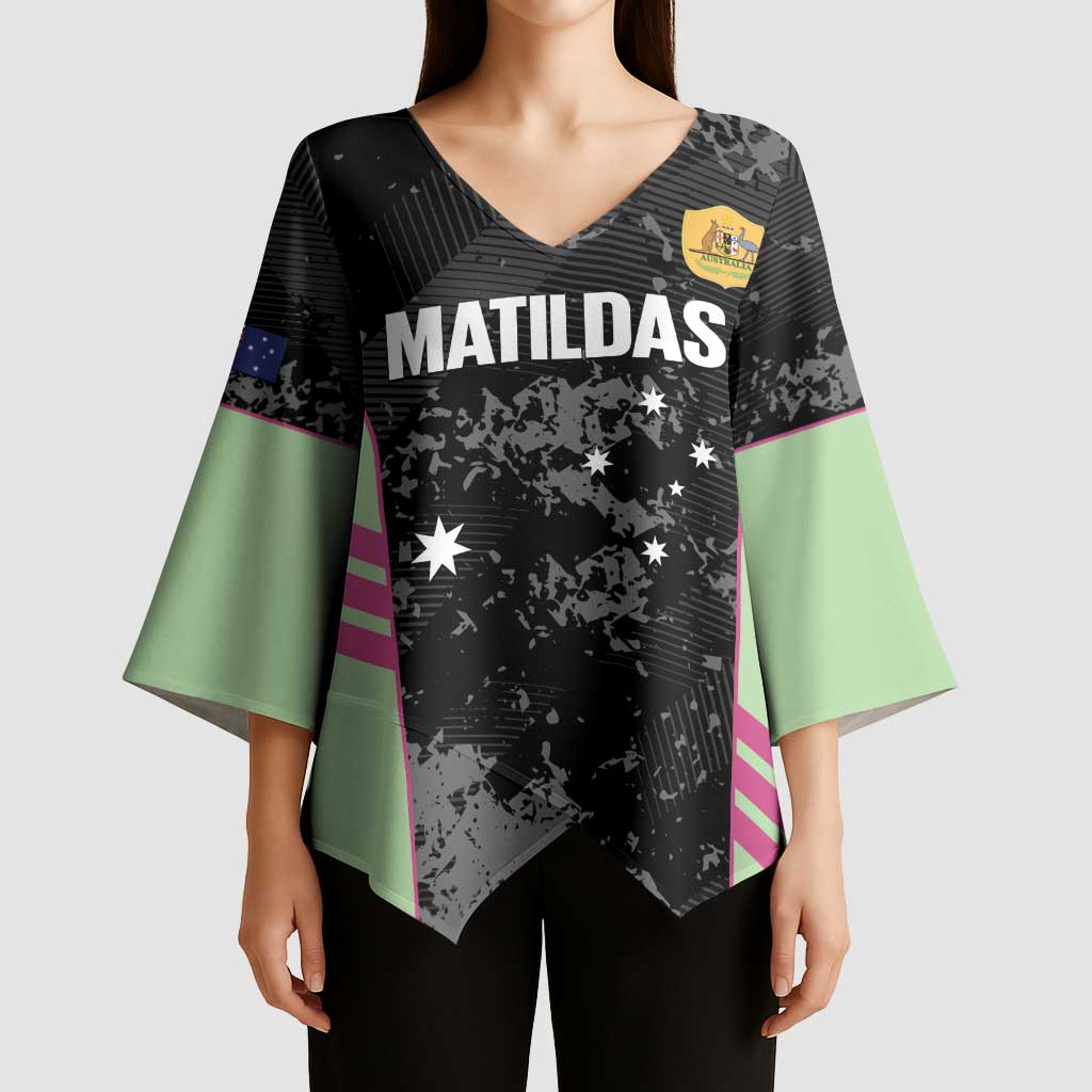 Custom Australia Matildas 2026 Kimono Sleeve Blouse Come On Aussie Grunge Style