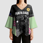 Custom Australia Matildas 2026 Kimono Sleeve Blouse Come On Aussie Grunge Style