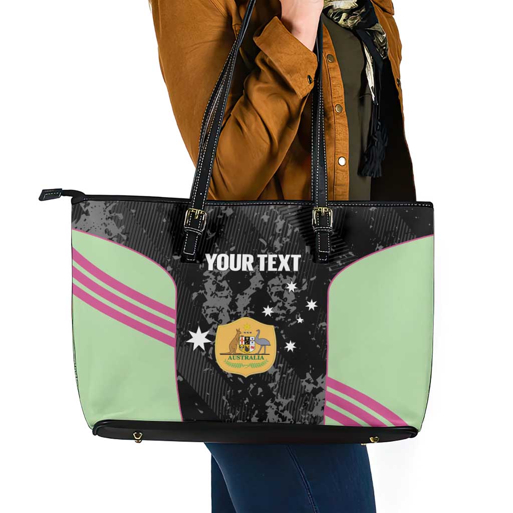 Custom Australia Matildas 2026 Leather Tote Bag Come On Aussie Grunge Style