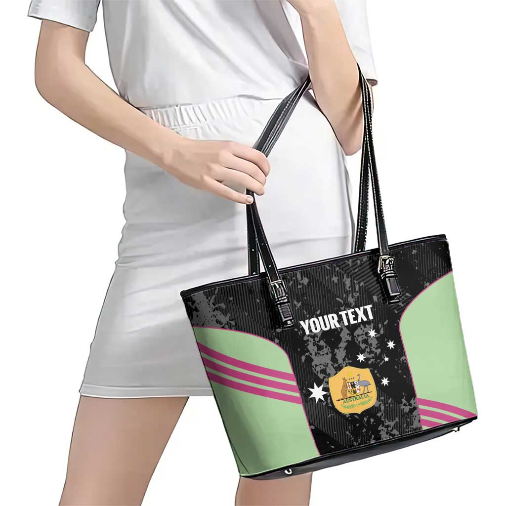 Custom Australia Matildas 2026 Leather Tote Bag Come On Aussie Grunge Style