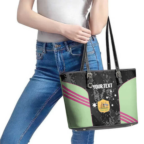 Custom Australia Matildas 2026 Leather Tote Bag Come On Aussie Grunge Style