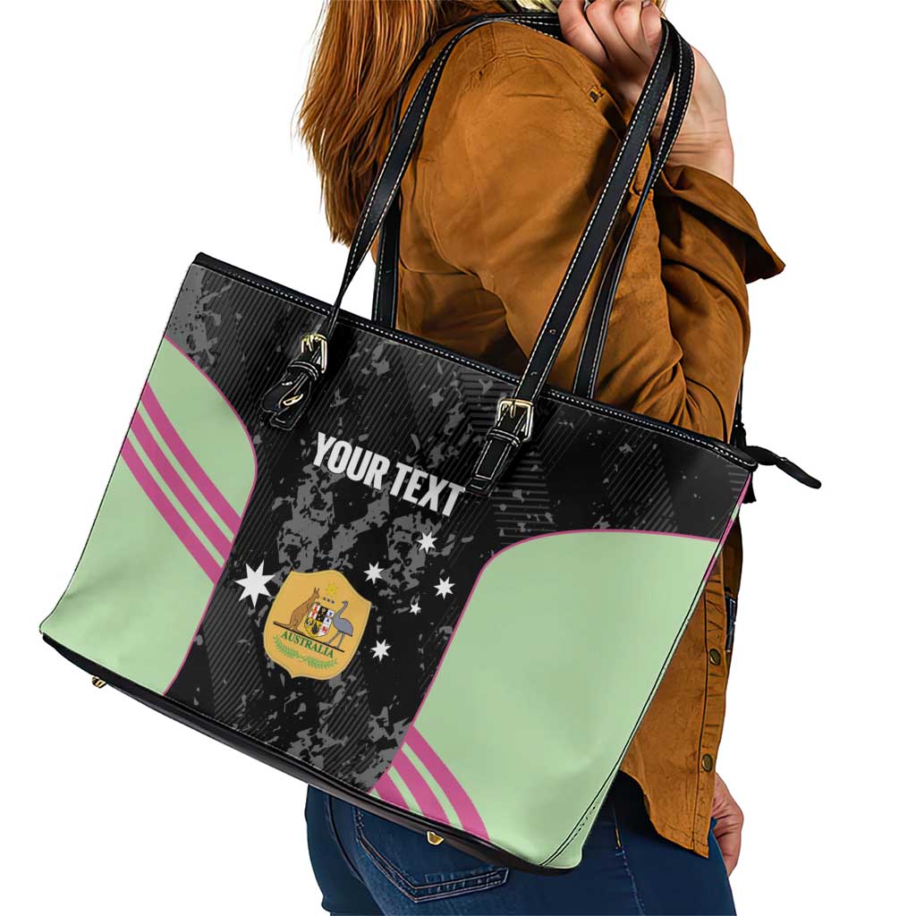 Custom Australia Matildas 2026 Leather Tote Bag Come On Aussie Grunge Style