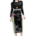 Custom Australia Matildas 2026 Long Sleeve Bodycon Dress Come On Aussie Grunge Style