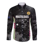 Custom Australia Matildas 2026 Long Sleeve Button Shirt Come On Aussie Grunge Style