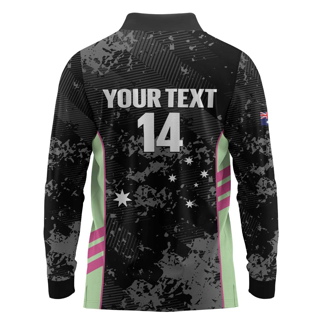 Custom Australia Matildas 2026 Long Sleeve Polo Shirt Come On Aussie Grunge Style