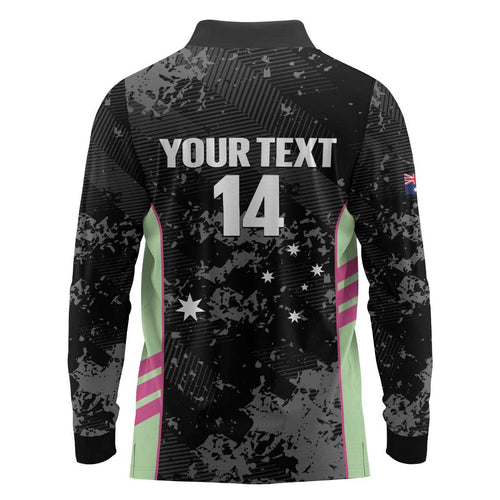 Custom Australia Matildas 2026 Long Sleeve Polo Shirt Come On Aussie Grunge Style