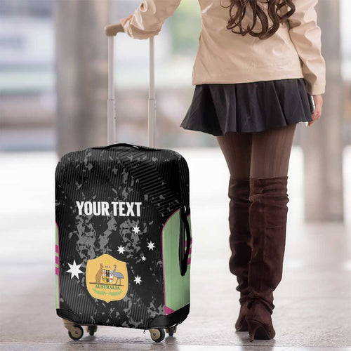 Custom Australia Matildas 2026 Luggage Cover Come On Aussie Grunge Style