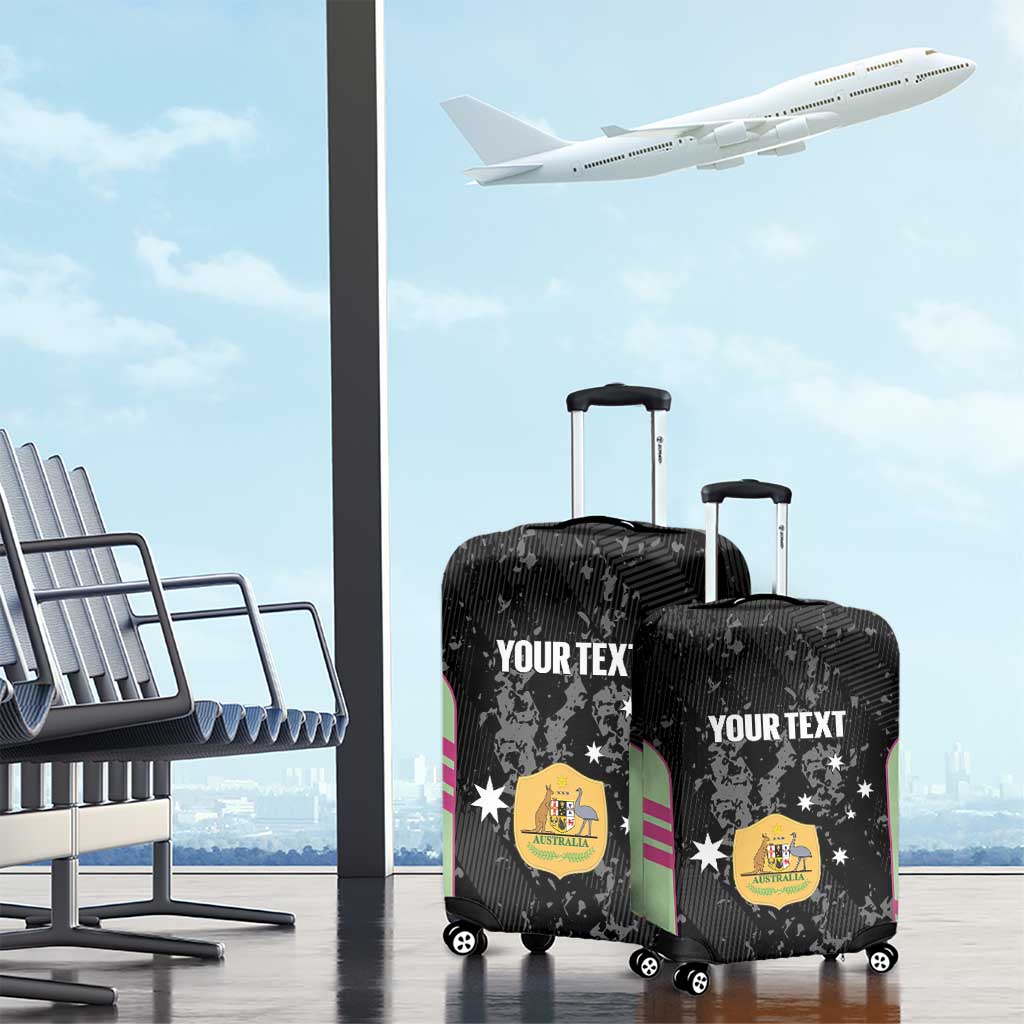 Custom Australia Matildas 2026 Luggage Cover Come On Aussie Grunge Style