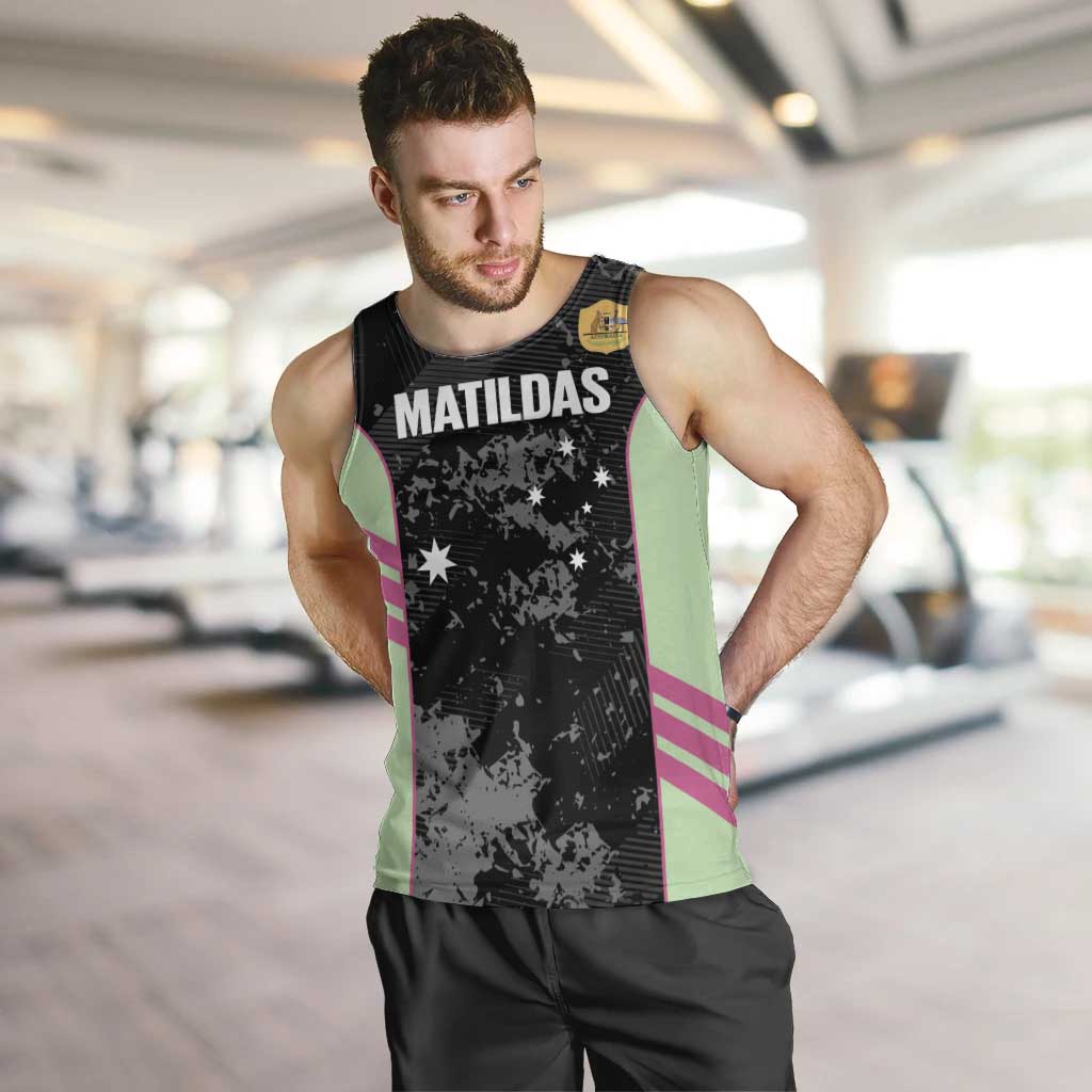 Custom Australia Matildas 2026 Men Tank Top Come On Aussie Grunge Style