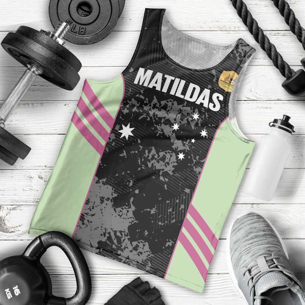 Custom Australia Matildas 2026 Men Tank Top Come On Aussie Grunge Style
