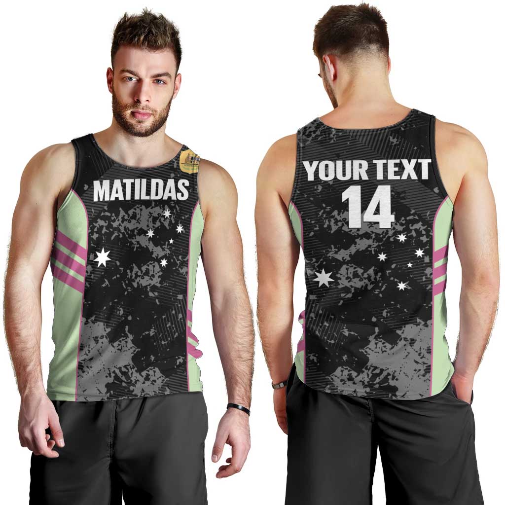 Custom Australia Matildas 2026 Men Tank Top Come On Aussie Grunge Style