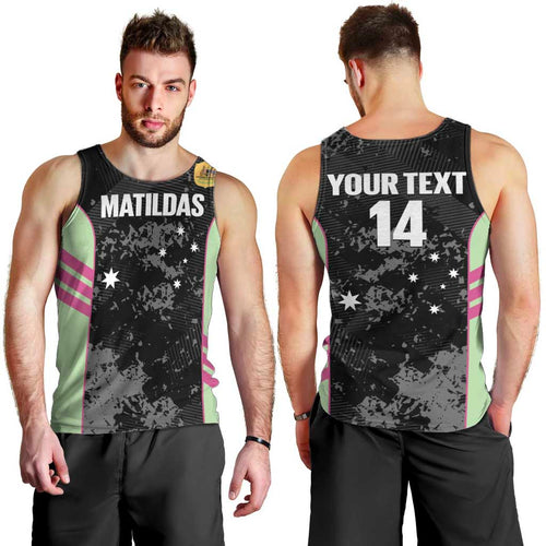 Custom Australia Matildas 2026 Men Tank Top Come On Aussie Grunge Style