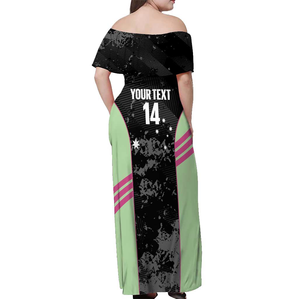 Custom Australia Matildas 2026 Off Shoulder Maxi Dress Come On Aussie Grunge Style
