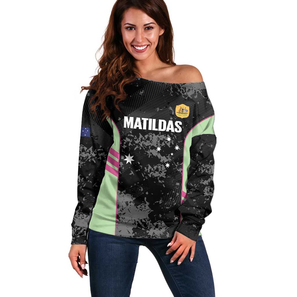 Custom Australia Matildas 2026 Off Shoulder Sweater Come On Aussie Grunge Style