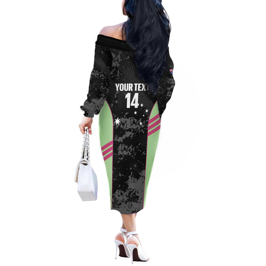 Custom Australia Matildas 2026 Off The Shoulder Long Sleeve Dress Come On Aussie Grunge Style