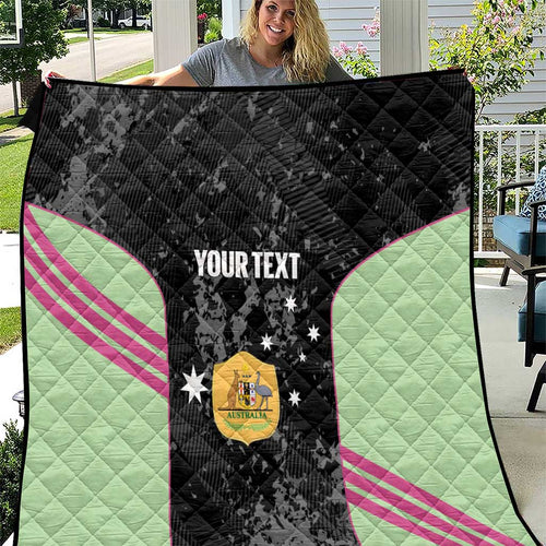 Custom Australia Matildas 2026 Quilt Come On Aussie Grunge Style