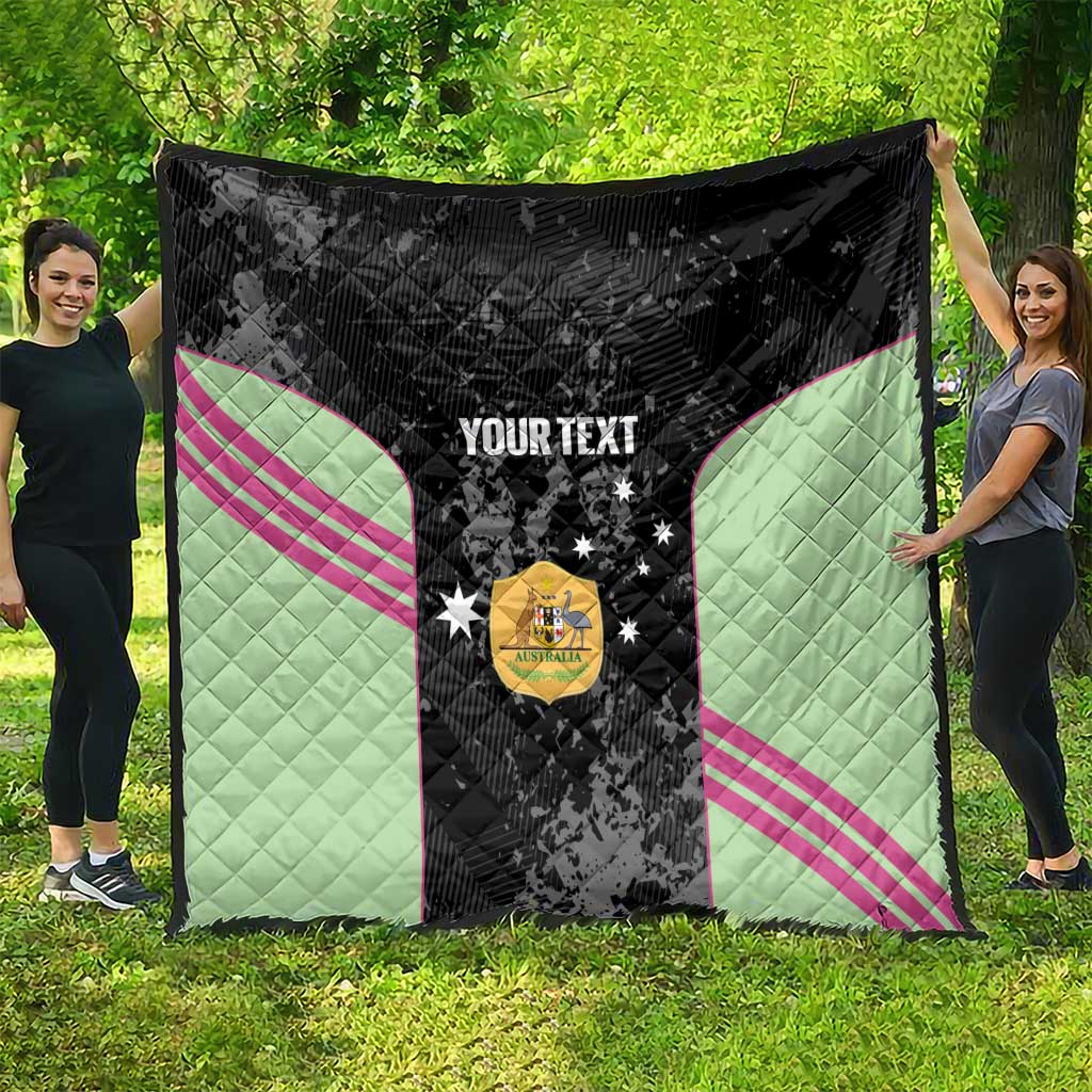 Custom Australia Matildas 2026 Quilt Come On Aussie Grunge Style