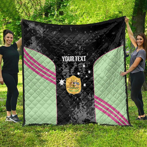 Custom Australia Matildas 2026 Quilt Come On Aussie Grunge Style