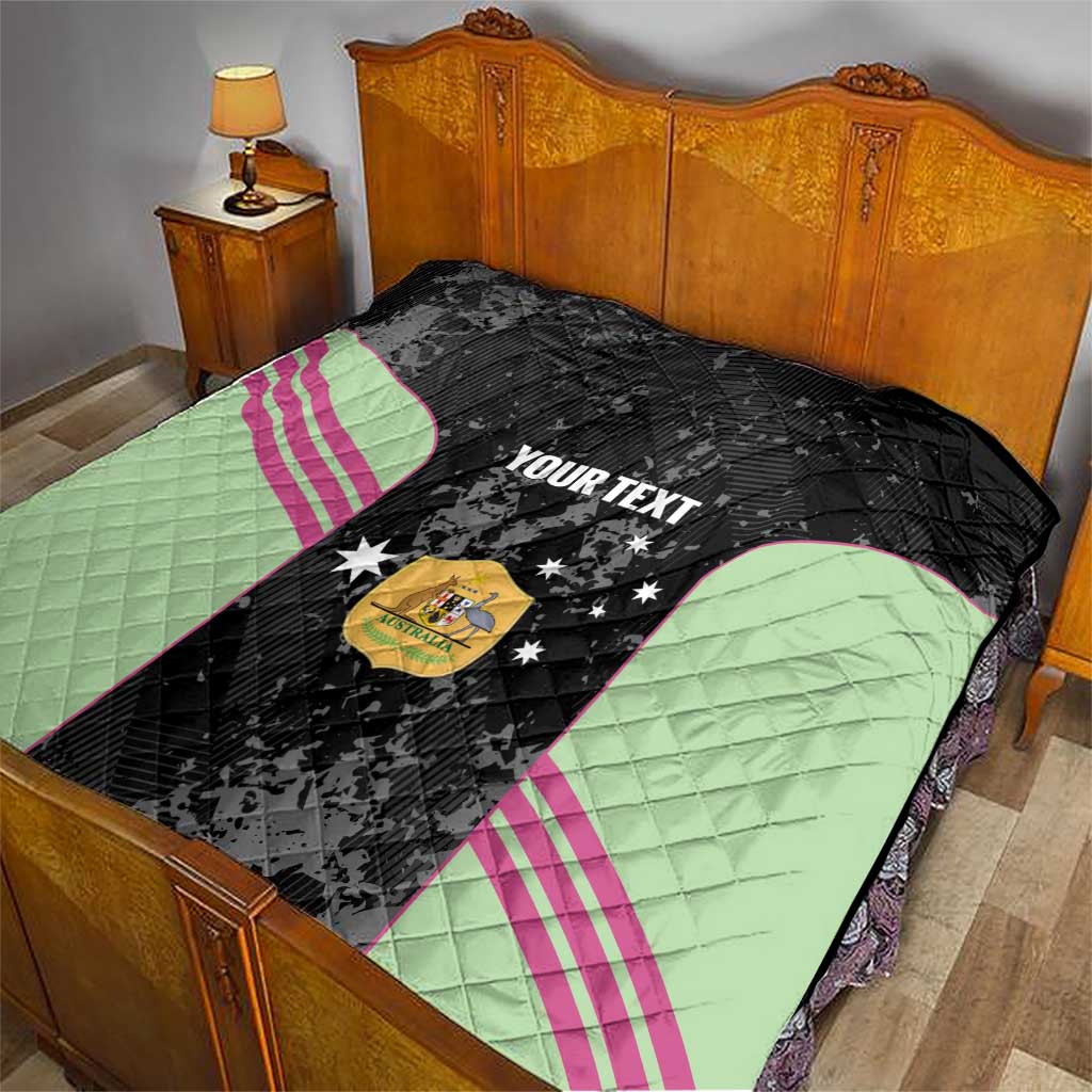 Custom Australia Matildas 2026 Quilt Come On Aussie Grunge Style