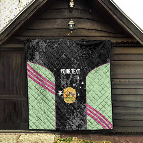 Custom Australia Matildas 2026 Quilt Come On Aussie Grunge Style