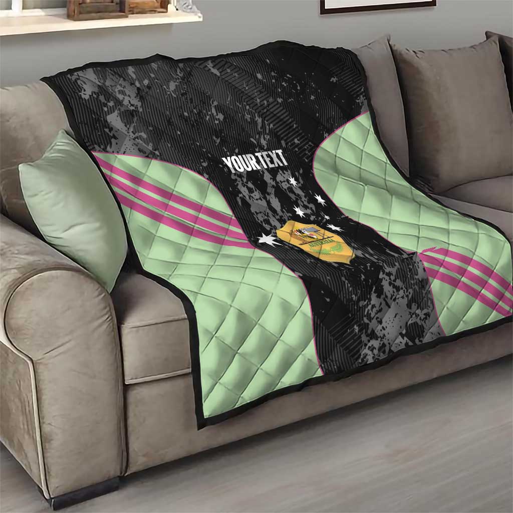 Custom Australia Matildas 2026 Quilt Come On Aussie Grunge Style