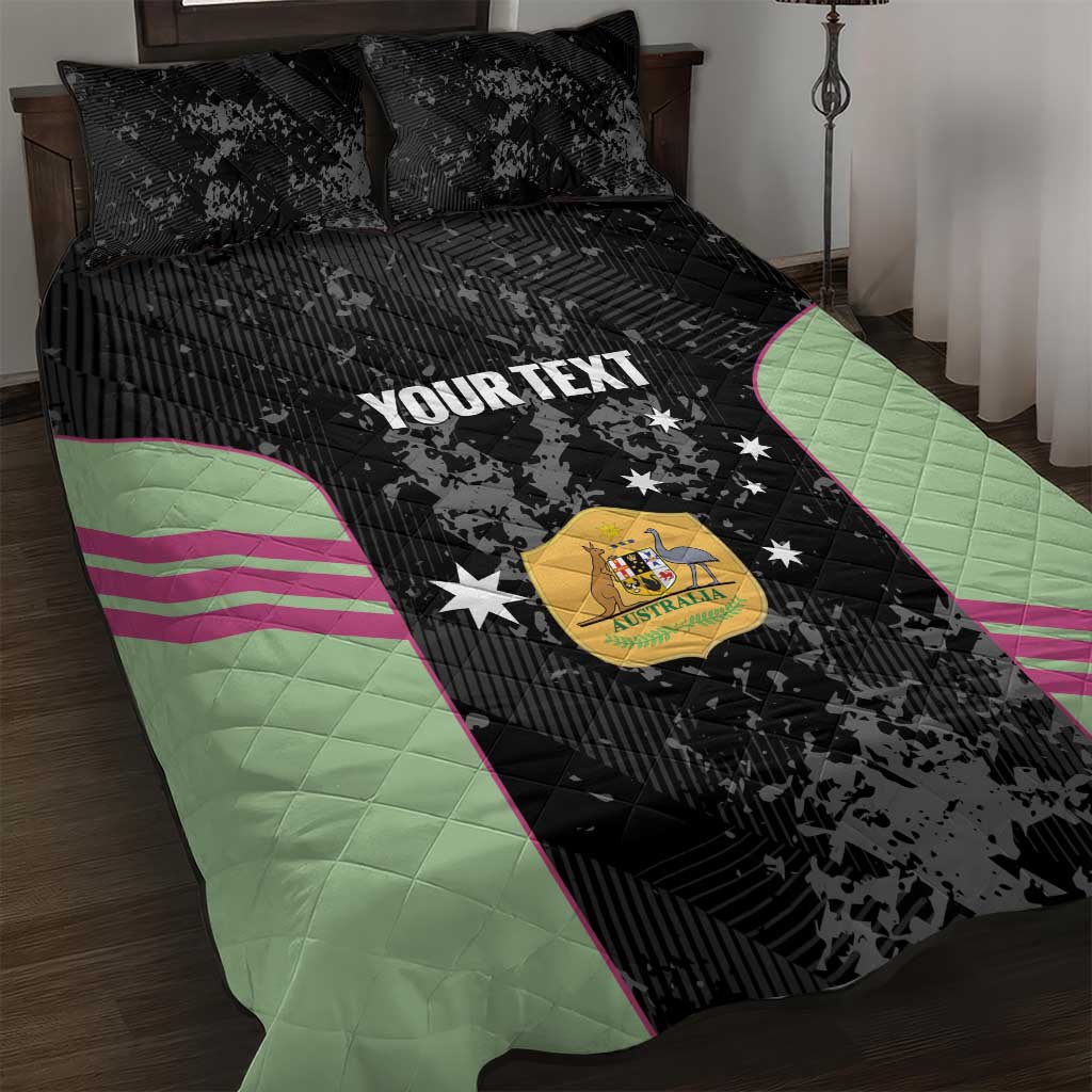 Custom Australia Matildas 2026 Quilt Bed Set Come On Aussie Grunge Style