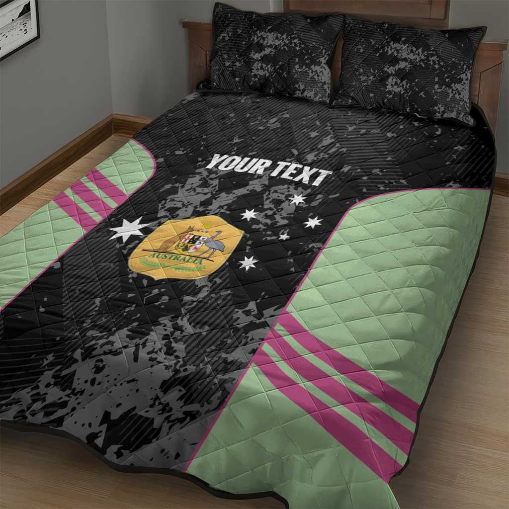 Custom Australia Matildas 2026 Quilt Bed Set Come On Aussie Grunge Style