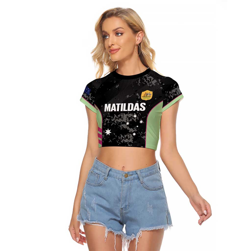 Custom Australia Matildas 2026 Raglan Cropped T Shirt Come On Aussie Grunge Style
