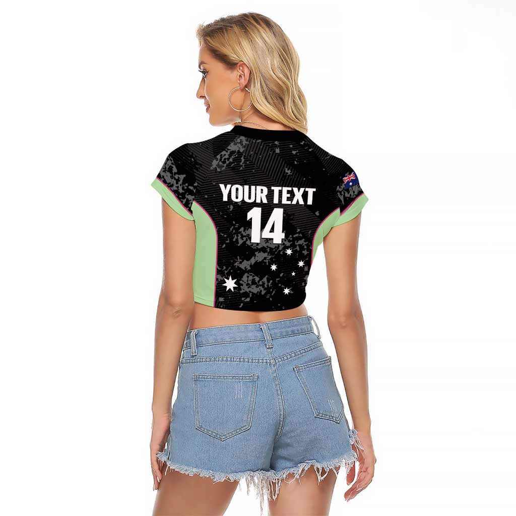 Custom Australia Matildas 2026 Raglan Cropped T Shirt Come On Aussie Grunge Style