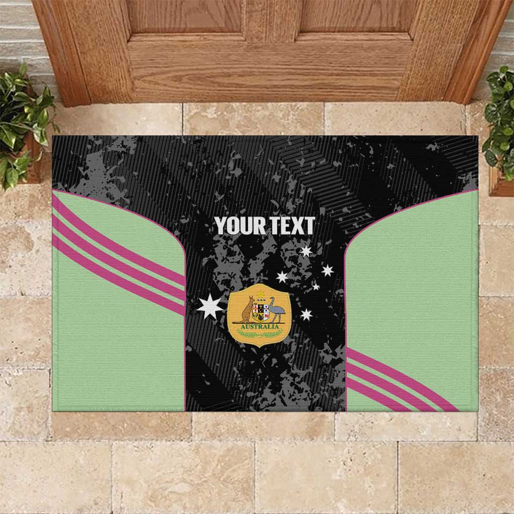 Custom Australia Matildas 2026 Rubber Doormat Come On Aussie Grunge Style