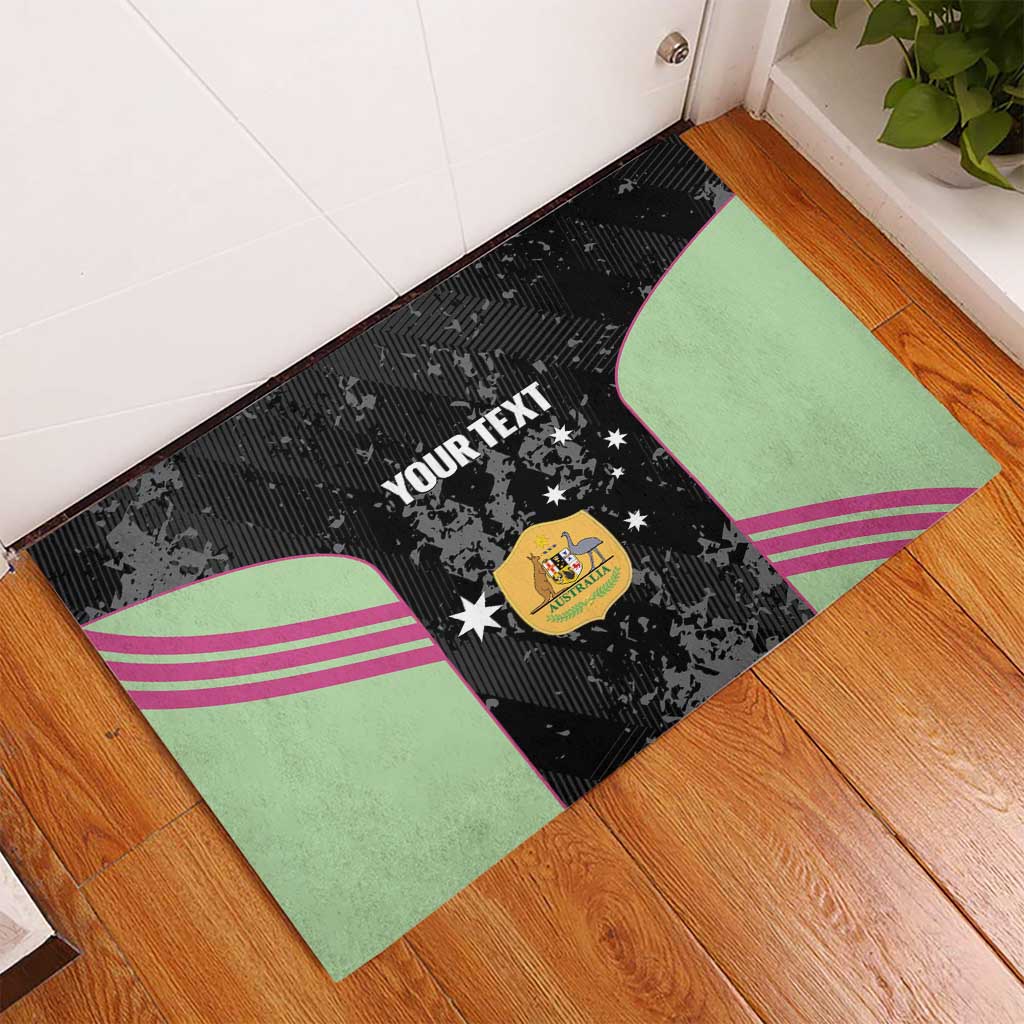 Custom Australia Matildas 2026 Rubber Doormat Come On Aussie Grunge Style