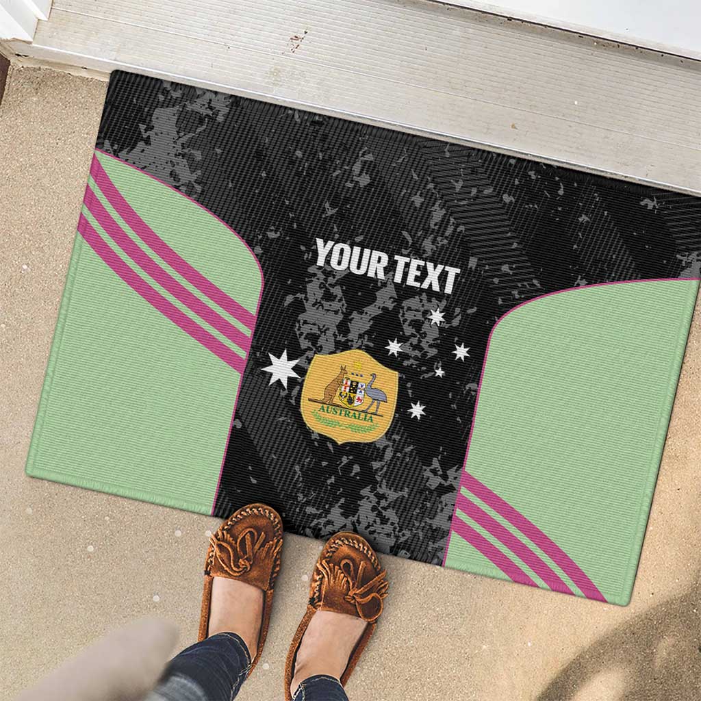 Custom Australia Matildas 2026 Rubber Doormat Come On Aussie Grunge Style