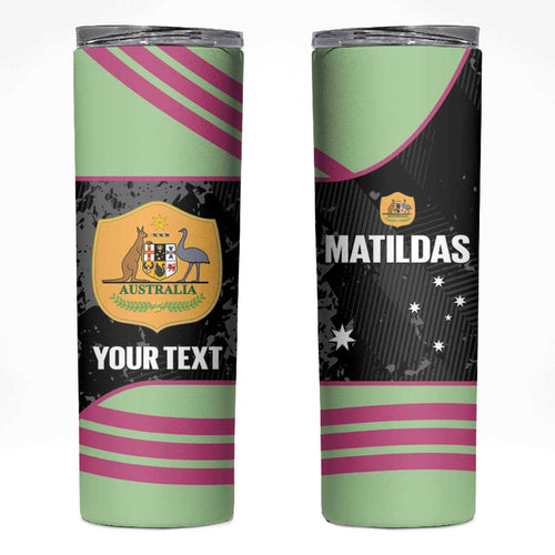 Custom Australia Matildas 2026 Skinny Tumbler Come On Aussie Grunge Style