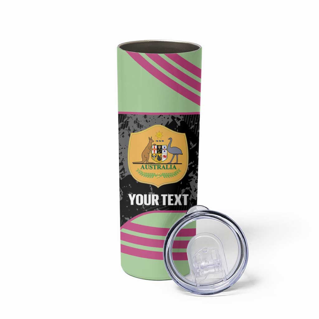 Custom Australia Matildas 2026 Skinny Tumbler Come On Aussie Grunge Style