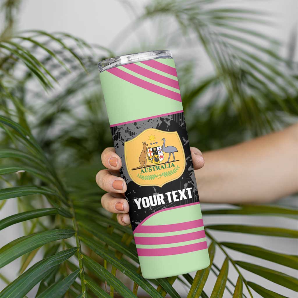 Custom Australia Matildas 2026 Skinny Tumbler Come On Aussie Grunge Style