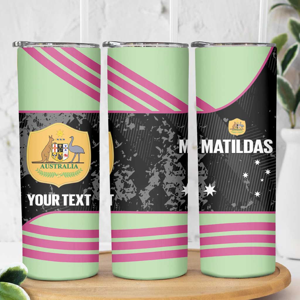 Custom Australia Matildas 2026 Skinny Tumbler Come On Aussie Grunge Style