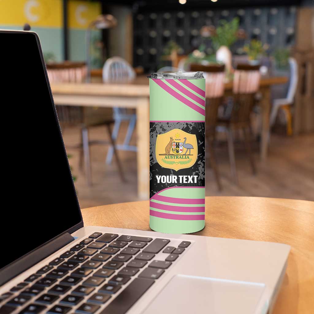 Custom Australia Matildas 2026 Skinny Tumbler Come On Aussie Grunge Style