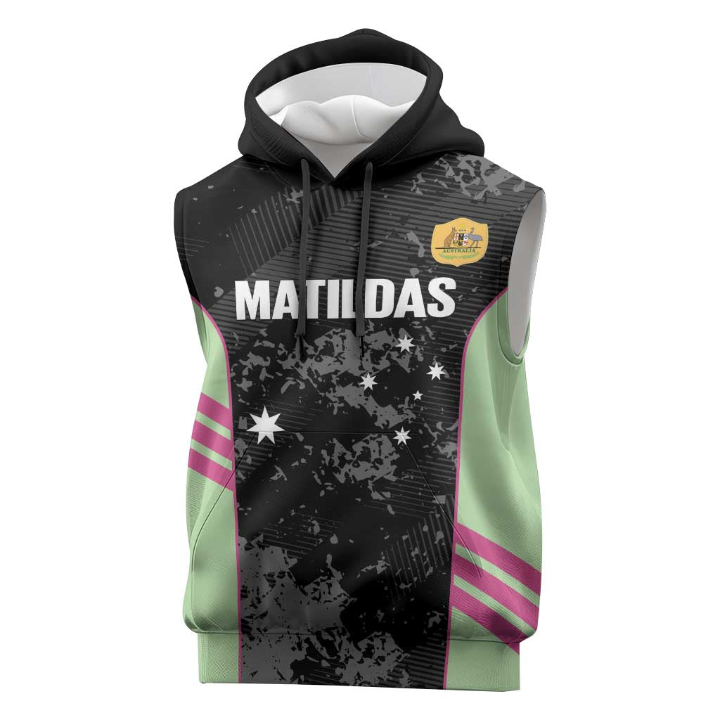 Custom Australia Matildas 2026 Sleeveless Hoodie Come On Aussie Grunge Style