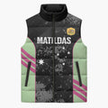Custom Australia Matildas 2026 Sleeveless Puffer Jacket Come On Aussie Grunge Style