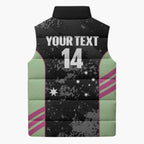 Custom Australia Matildas 2026 Sleeveless Puffer Jacket Come On Aussie Grunge Style