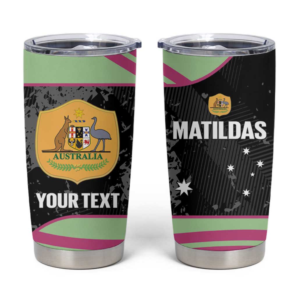 Custom Australia Matildas 2026 Tumbler Cup Come On Aussie Grunge Style