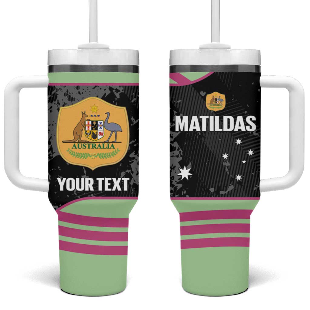 Custom Australia Matildas 2026 Tumbler With Handle Come On Aussie Grunge Style