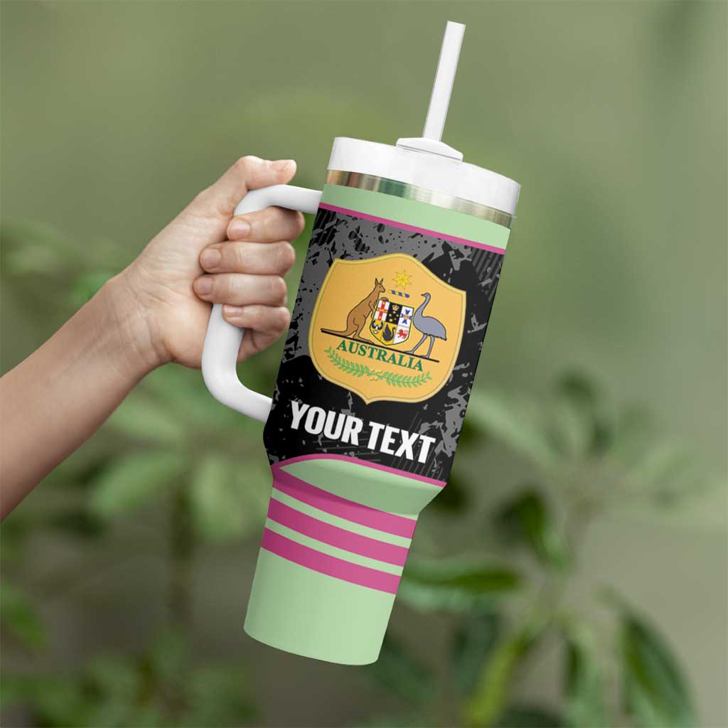 Custom Australia Matildas 2026 Tumbler With Handle Come On Aussie Grunge Style